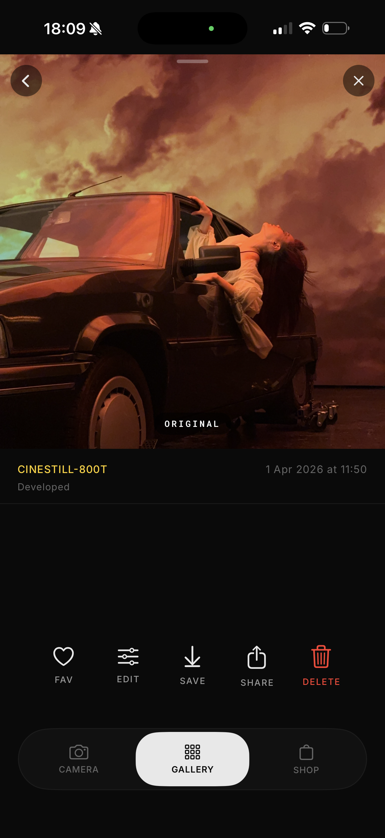 Original flat sensor capture before AI film development